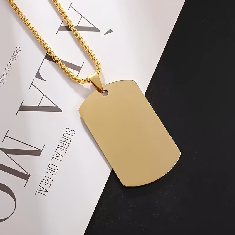 Men's Engravable Dog Tag Necklace