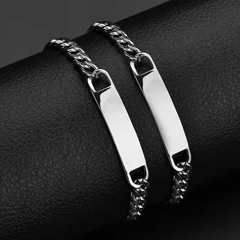 Engravable Men's Chain Bracelet