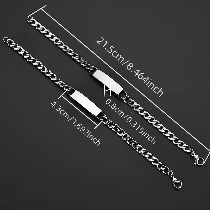Engravable Men's Chain Bracelet