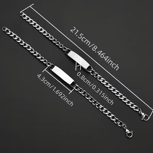 Engravable Men's Chain Bracelet
