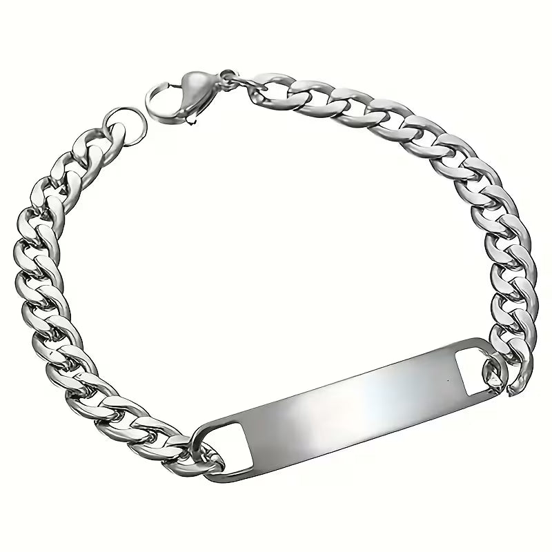 Engravable Men's Chain Bracelet