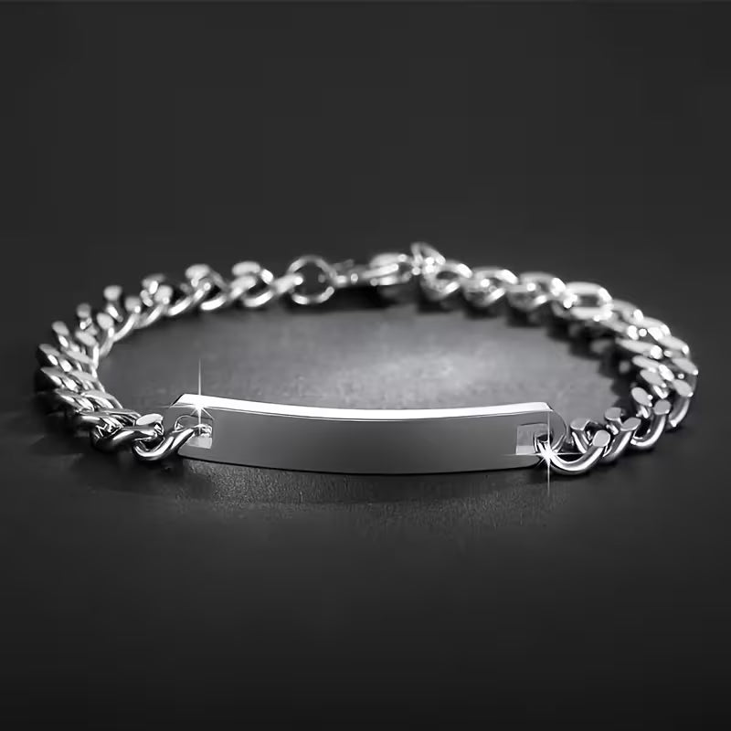 Engravable Men's Chain Bracelet