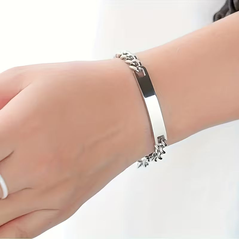 Engravable Men's Chain Bracelet