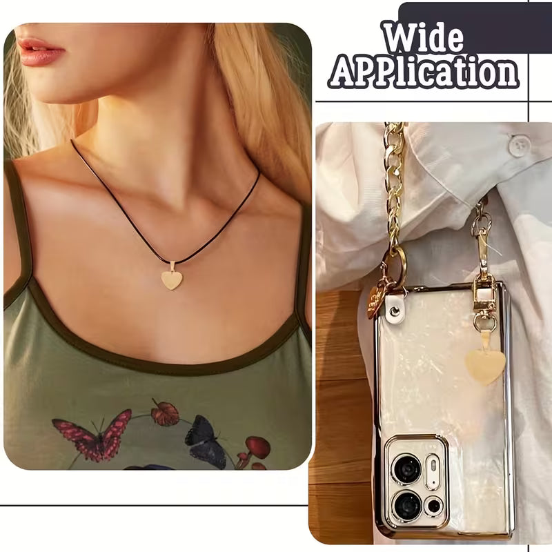 Golden Engravable Heart Pendant with Chain