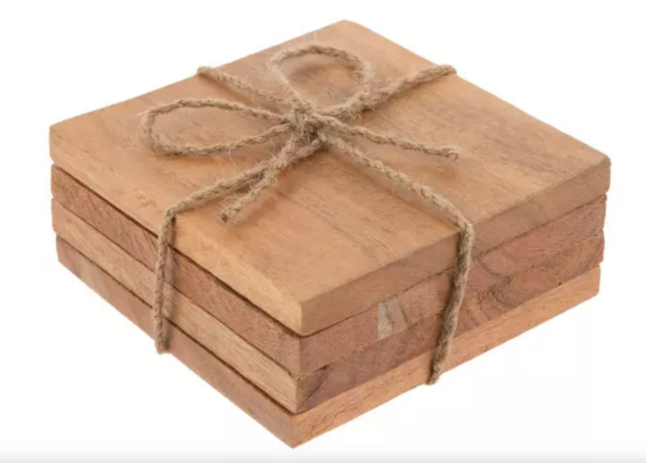 Custom Engraved Wood Coasters – Personalized Set of 4