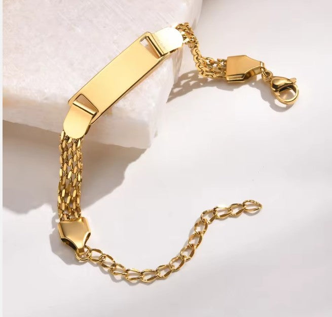 Custom Engraved Stainless Steel ID Bracelet | Personalized Name, Date & Message Bracelet for Men & Women