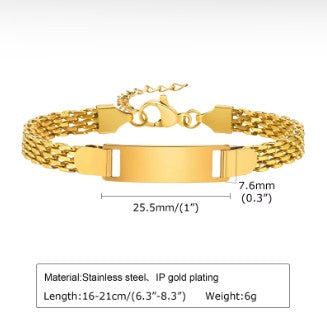 Custom Engraved Stainless Steel ID Bracelet | Personalized Name, Date & Message Bracelet for Men & Women