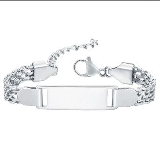 Custom Engraved Stainless Steel ID Bracelet | Personalized Name, Date & Message Bracelet for Men & Women