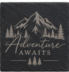 Custom Engraved Slate Coasters | Personalized Stone Coaster | Set of 4