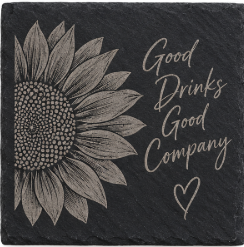 Custom Engraved Slate Coasters | Personalized Stone Coaster | Set of 4