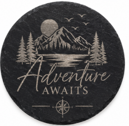 Custom Engraved Slate Coasters | Personalized Stone Coaster | Set of 4