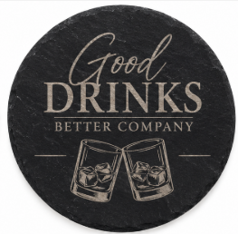 Custom Engraved Slate Coasters | Personalized Stone Coaster | Set of 4