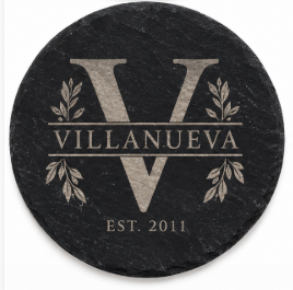 Custom Engraved Slate Coasters | Personalized Stone Coaster | Set of 4