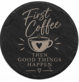Custom Engraved Slate Coasters | Personalized Stone Coaster | Set of 4