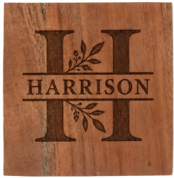 Custom Engraved Wood Coasters – Personalized Set of 4