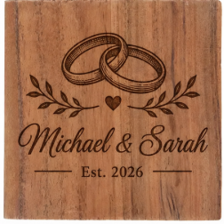 Custom Engraved Wood Coasters – Personalized Set of 4