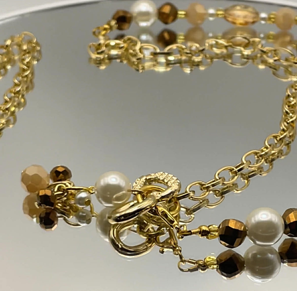 Mocha Royale Necklace with Bracelets