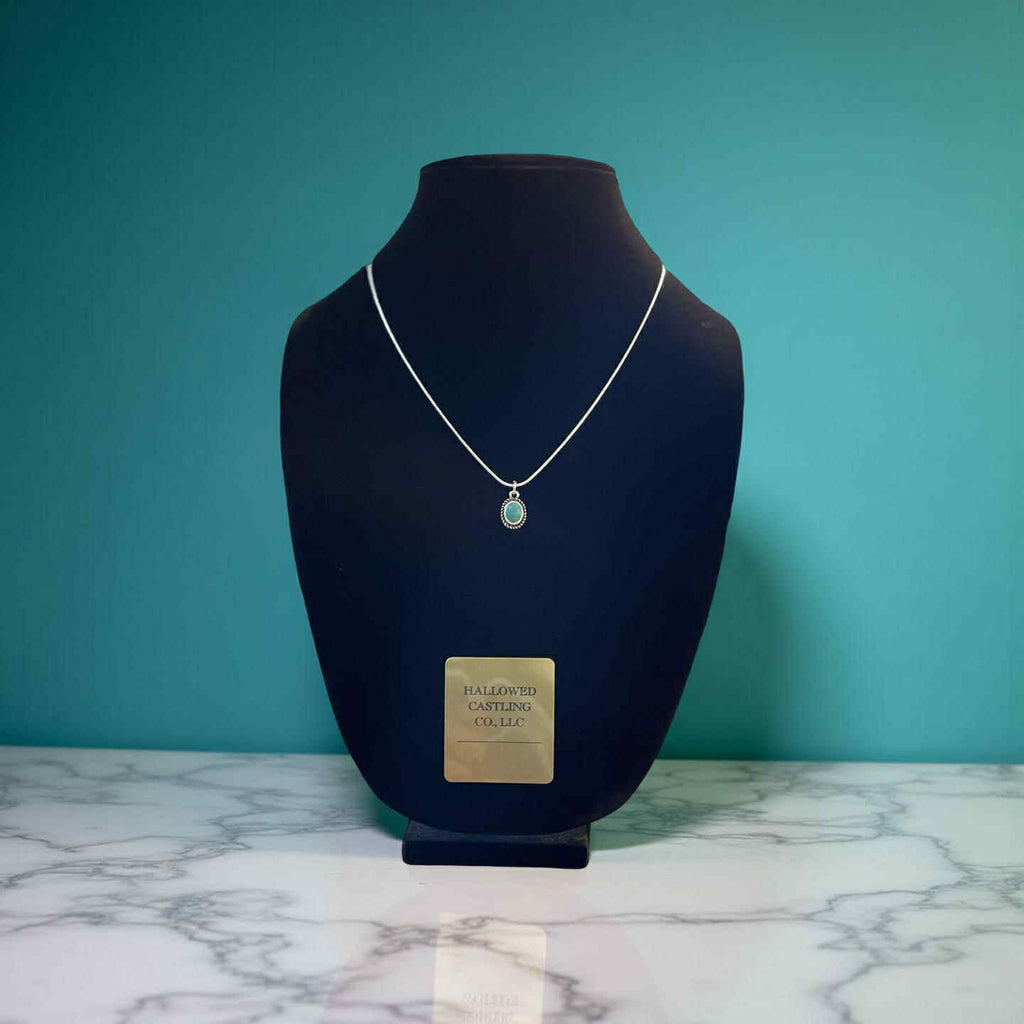 Turquoise Whisper Set (Sterling Silver Necklace & Earrings)