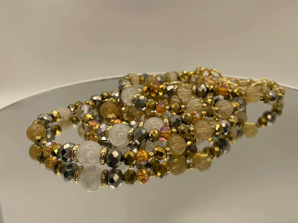 Onyx and Smoky Embers Bracelet