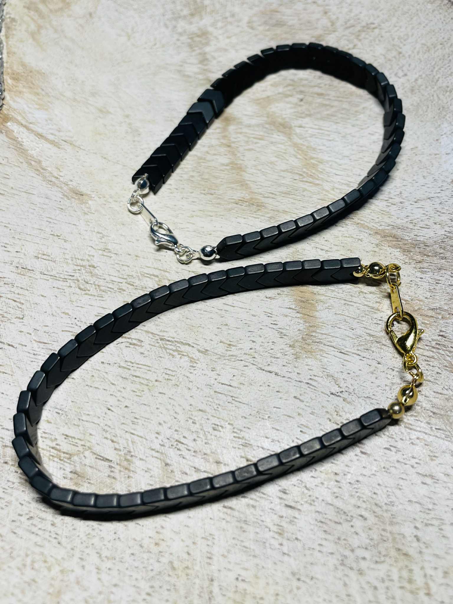 Black Hematite Arrow Beaded Bracelet: Natural Healing Stone