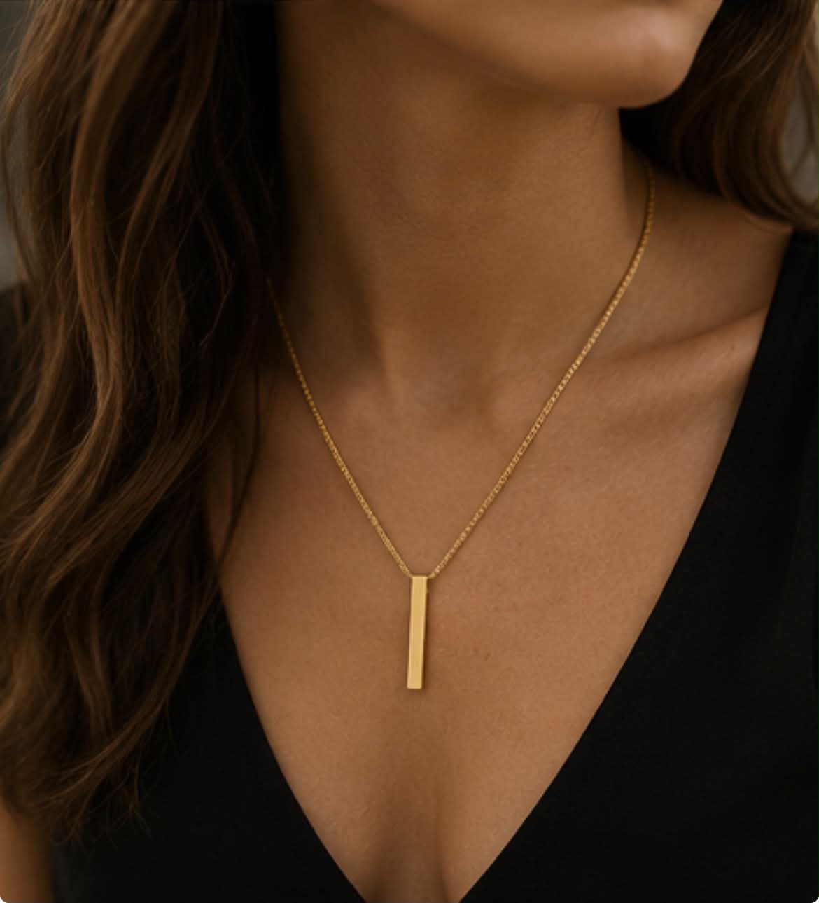 Personalized Bar Necklace for Men & Women | Custom Engraved Stainless Steel Pendant & Chain| Graduation Gift |