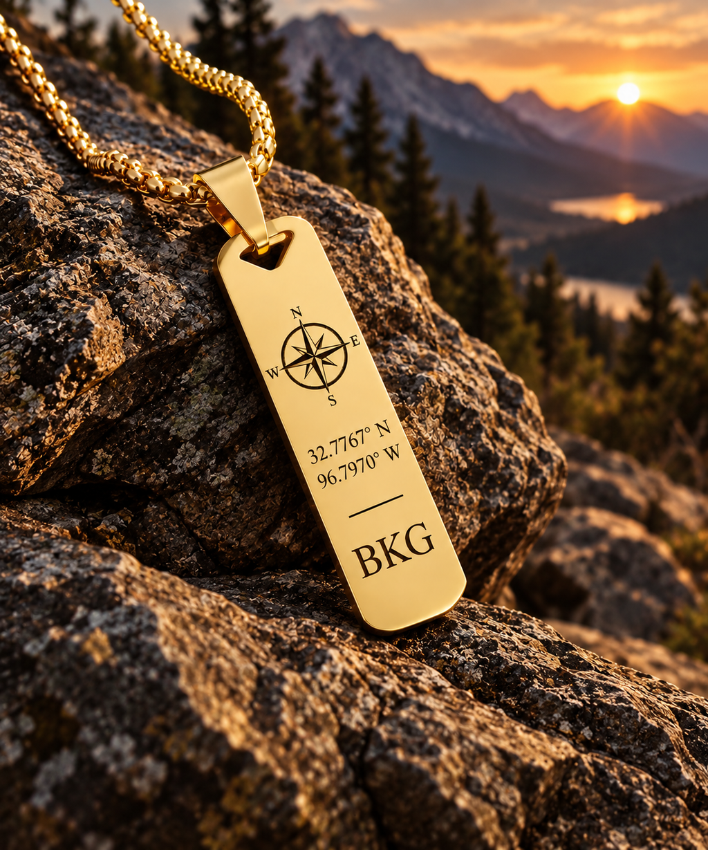 Engravable Bar Necklace | Flat 2D Engravable Pendant