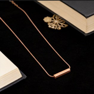 Personalized 3D Bar Necklace – Custom Engraved Stainless Steel Tube Pendant