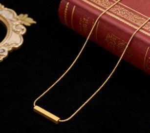 Personalized 3D Bar Necklace – Custom Engraved Stainless Steel Tube Pendant