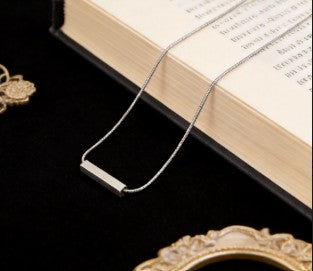 Personalized 3D Bar Necklace – Custom Engraved Stainless Steel Tube Pendant