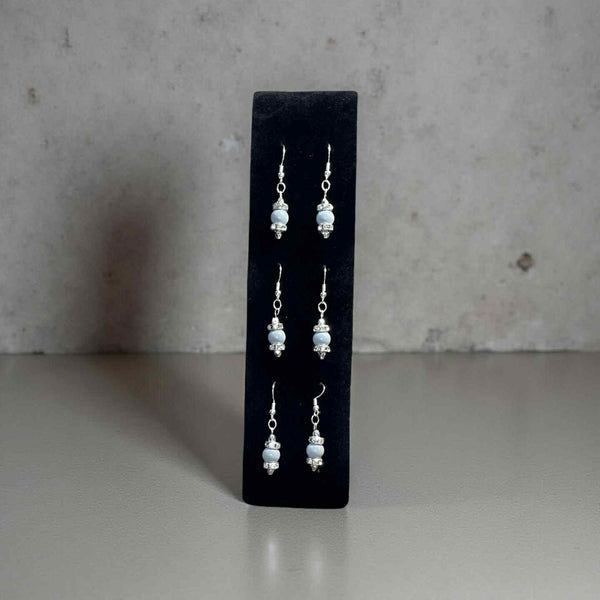 Shimmering Slate Bead Earrings