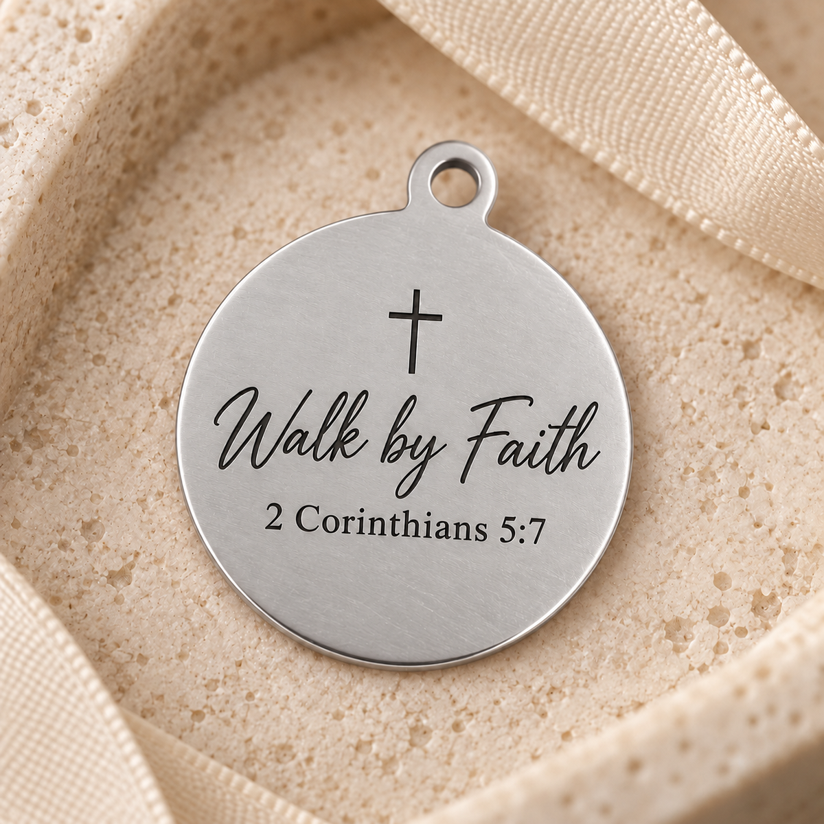 Personalized Round Pendant – Custom Laser-Engraved 201 Stainless Steel Keepsake