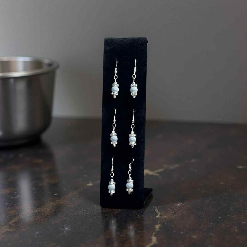 Shimmering Slate Bead Earrings