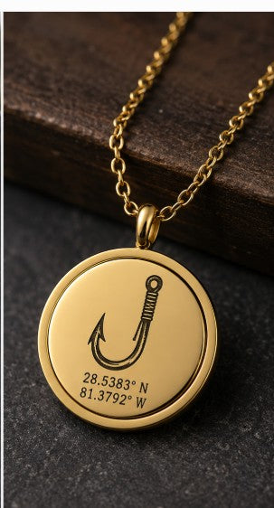 Personalized Engraved Coin Pendant Necklace – Stainless Steel Custom Jewelry