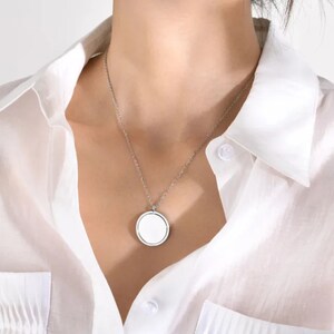 Personalized Engraved Coin Pendant Necklace – Stainless Steel Custom Jewelry
