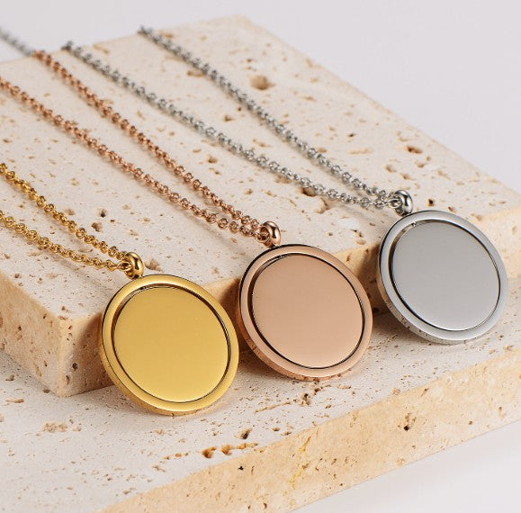 Personalized Engraved Coin Pendant Necklace – Stainless Steel Custom Jewelry