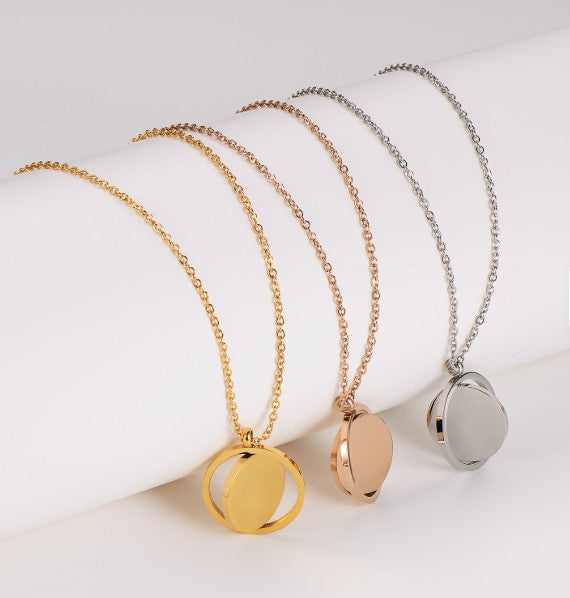Personalized Engraved Coin Pendant Necklace – Stainless Steel Custom Jewelry