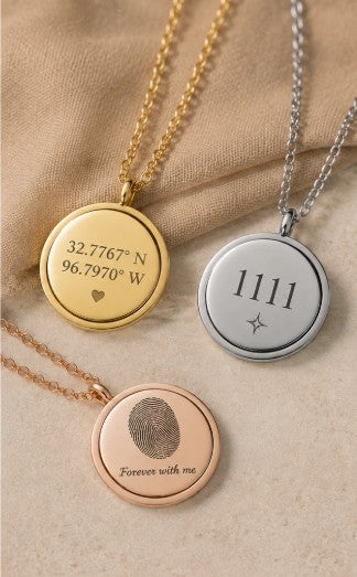 Personalized Engraved Coin Pendant Necklace – Stainless Steel Custom Jewelry