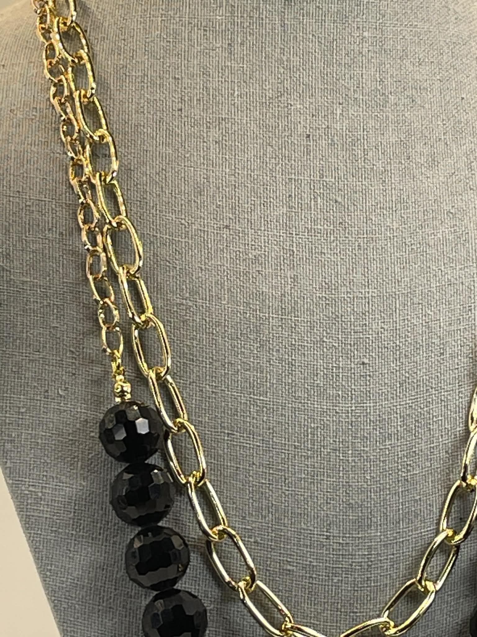 Midnight Gold Holiday Necklace