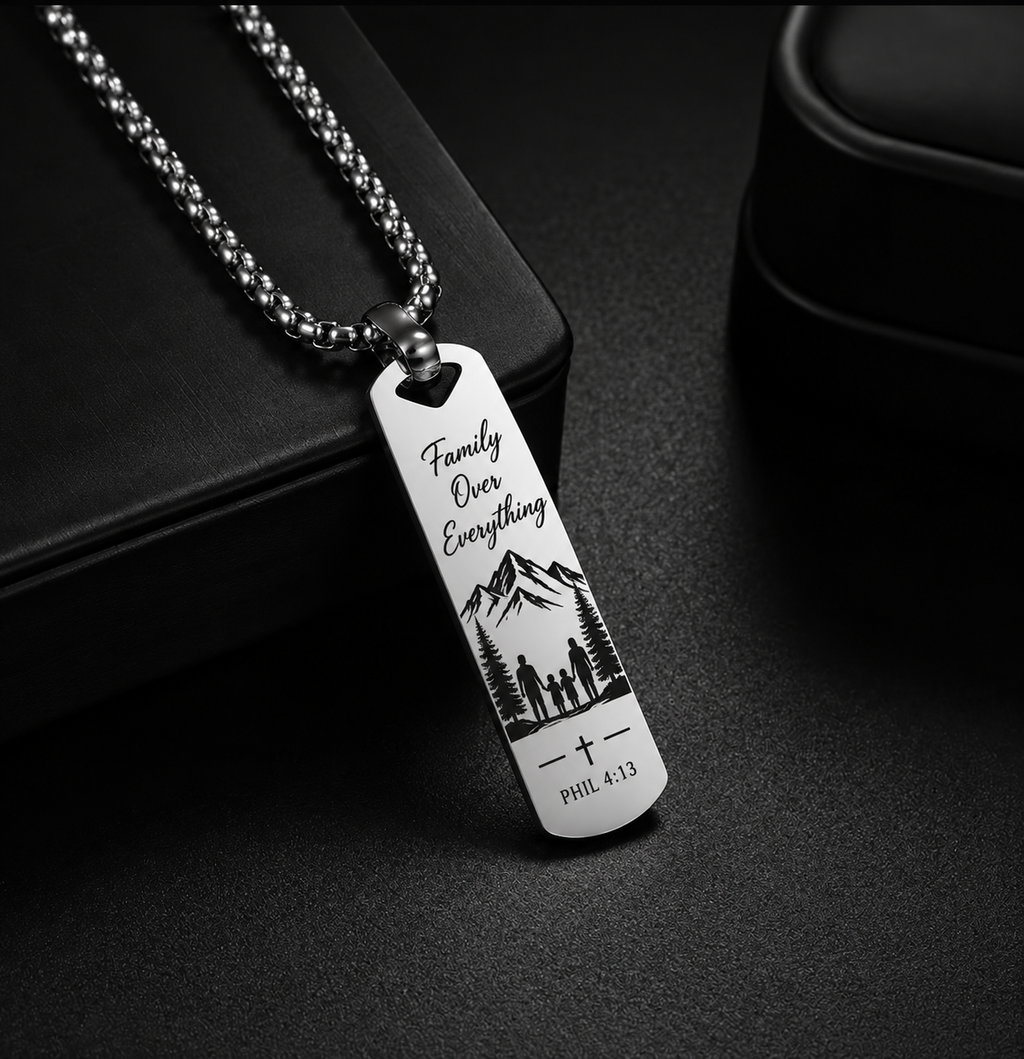 Engravable Bar Necklace | Flat 2D Engravable Pendant