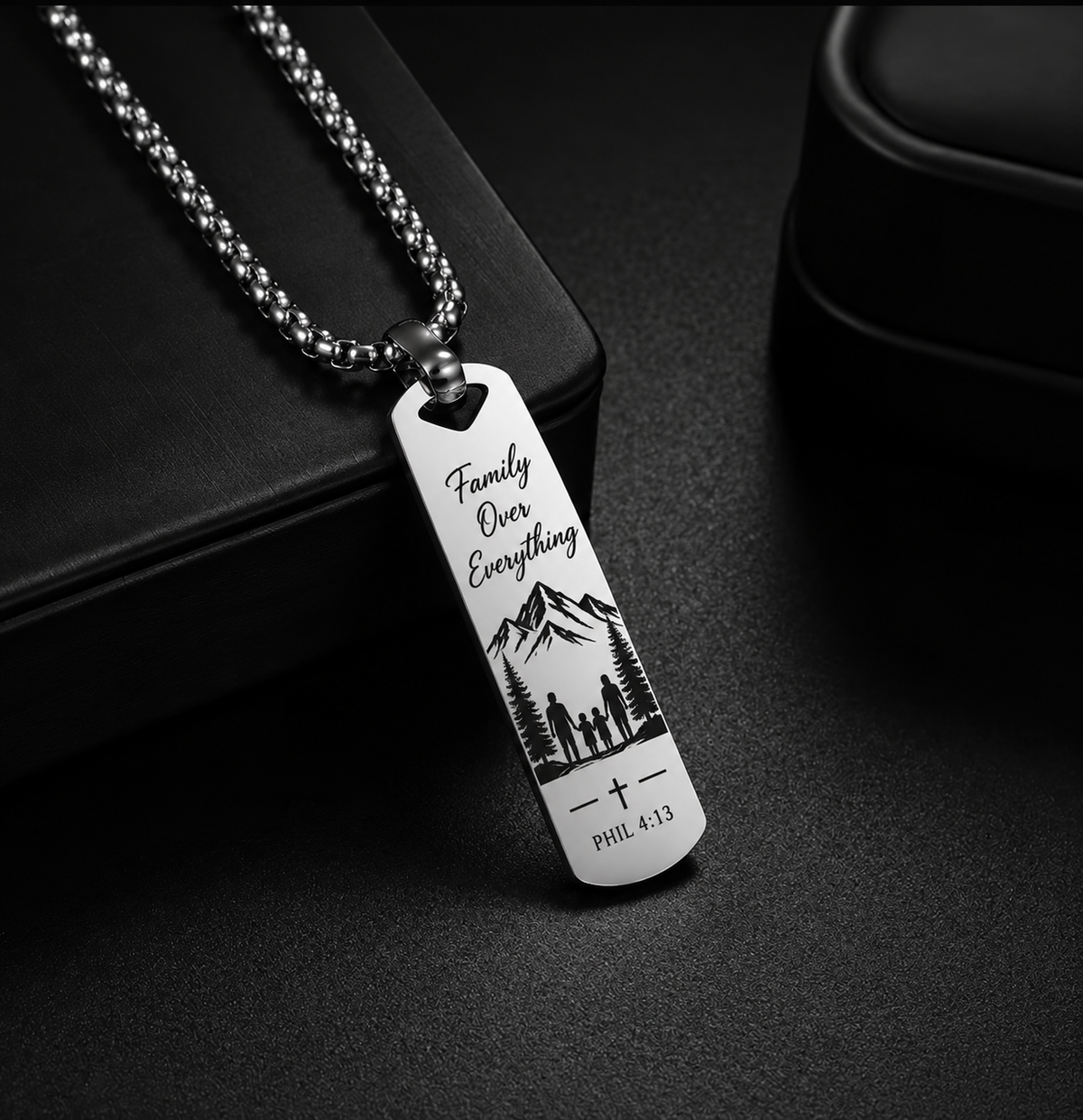 Engravable Bar Necklace | Flat 2D Engravable Pendant