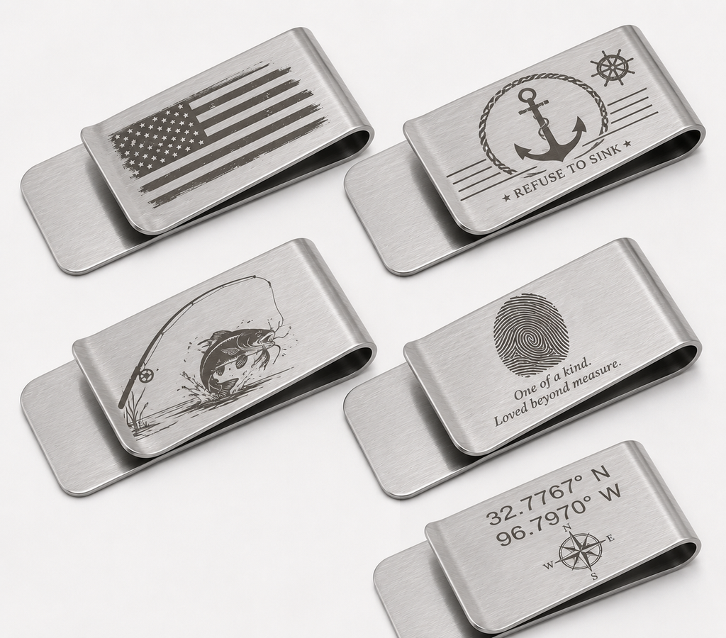 Personalized Engraved Stainless Steel Money Clip | Custome Men's Wallet Gift