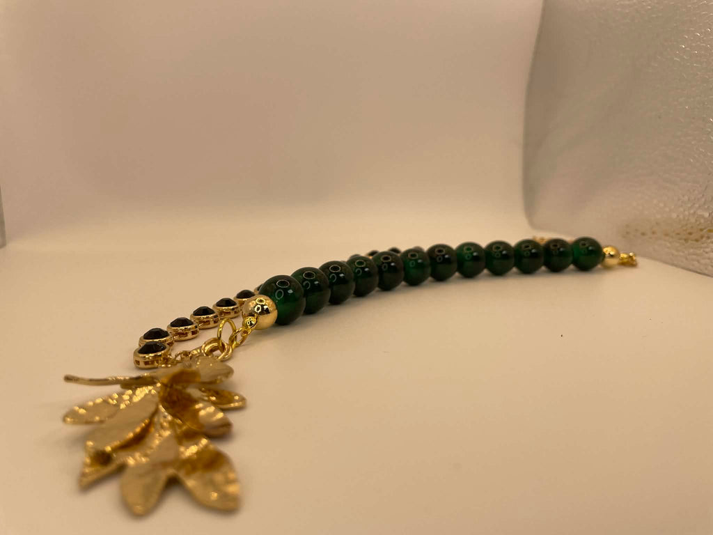 Emerald Leaves Holiday Necklace