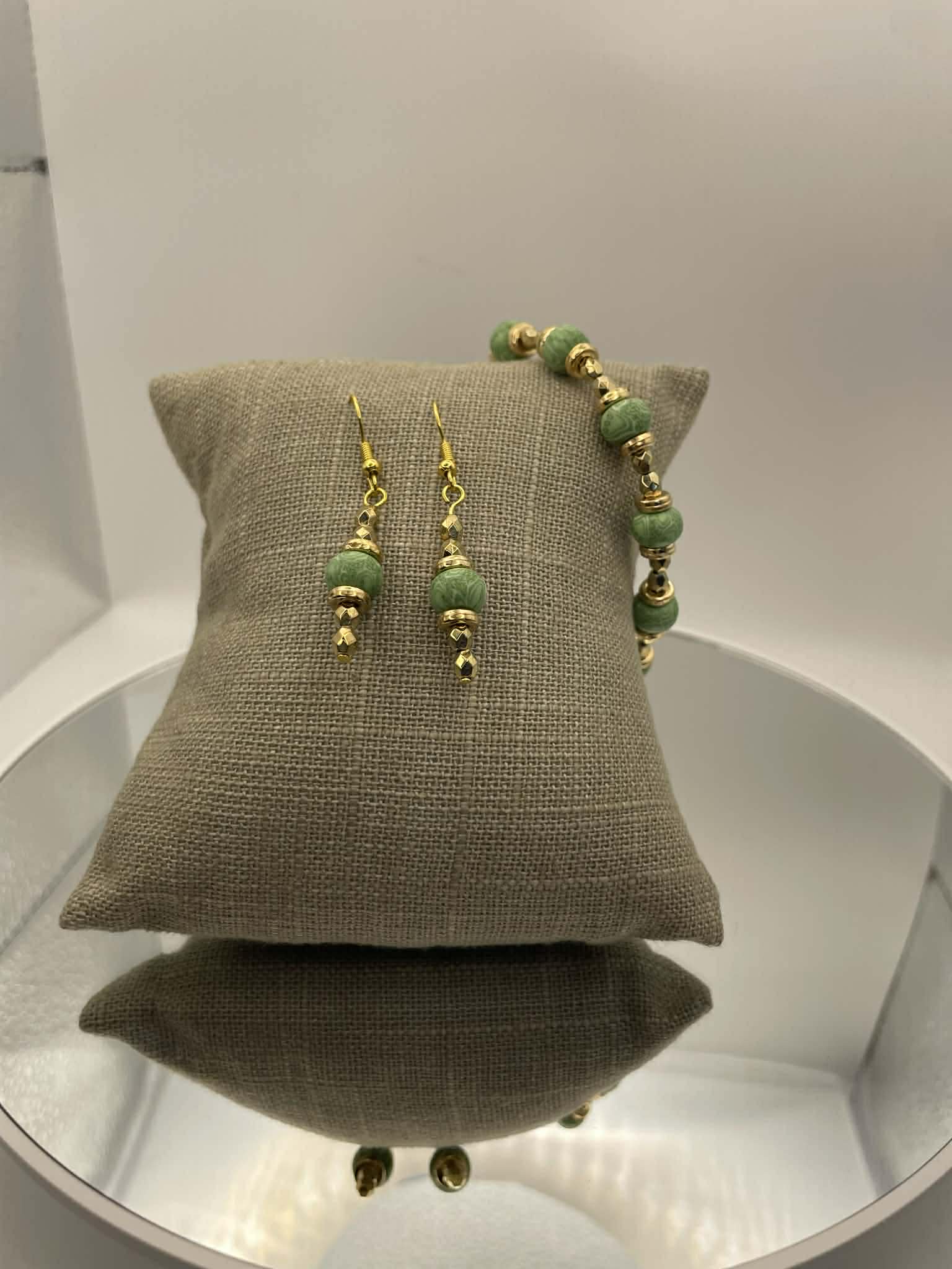 3 Piece Sage And Gold Set