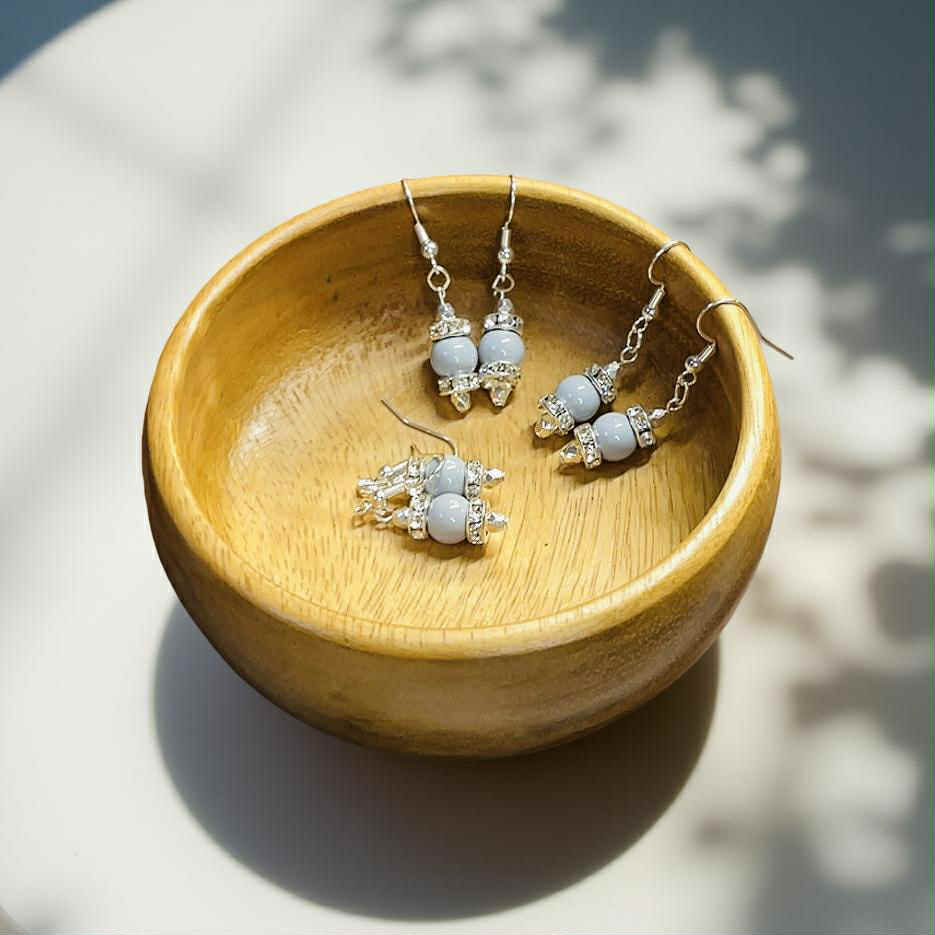 Shimmering Slate Bead Earrings