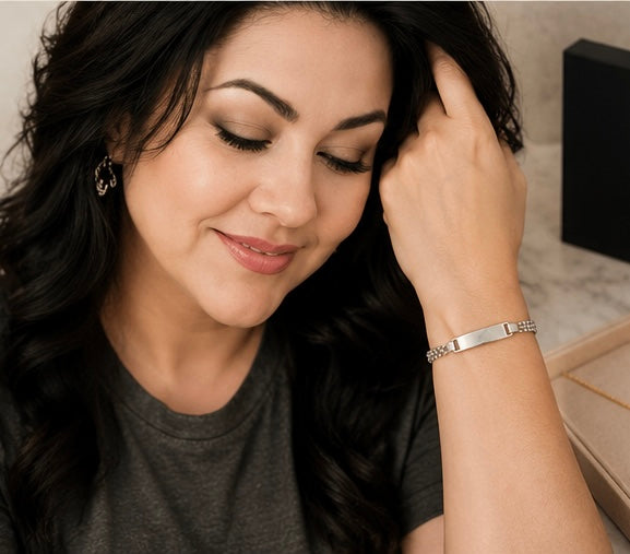 Custom Engraved Stainless Steel ID Bracelet | Personalized Name, Date & Message Bracelet for Men & Women