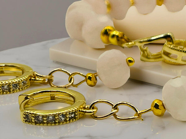 Faceted Rose Quartz Jewelry Set