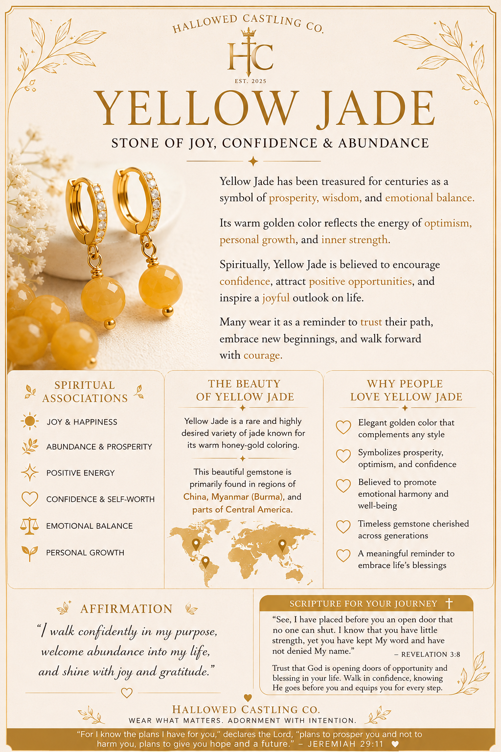 Yellow Jade Dangle Earrings | 18K Gold Plated Cubic Zirconia Earrings W/ Natural Gemstone