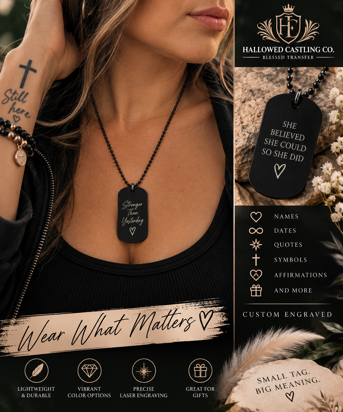 Custom Laser Engraved Dog Tag – Personalized Aluminum Tag
