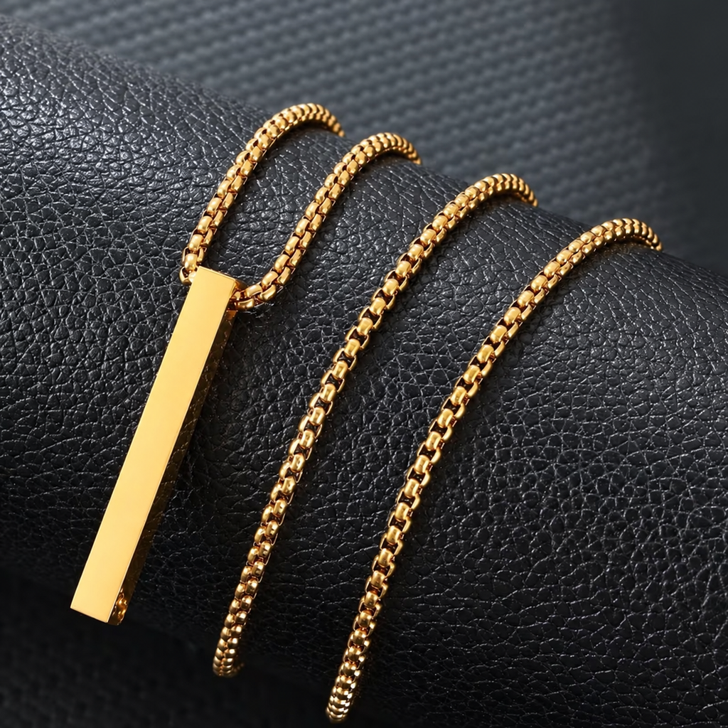Custom Engraved Bar Necklace