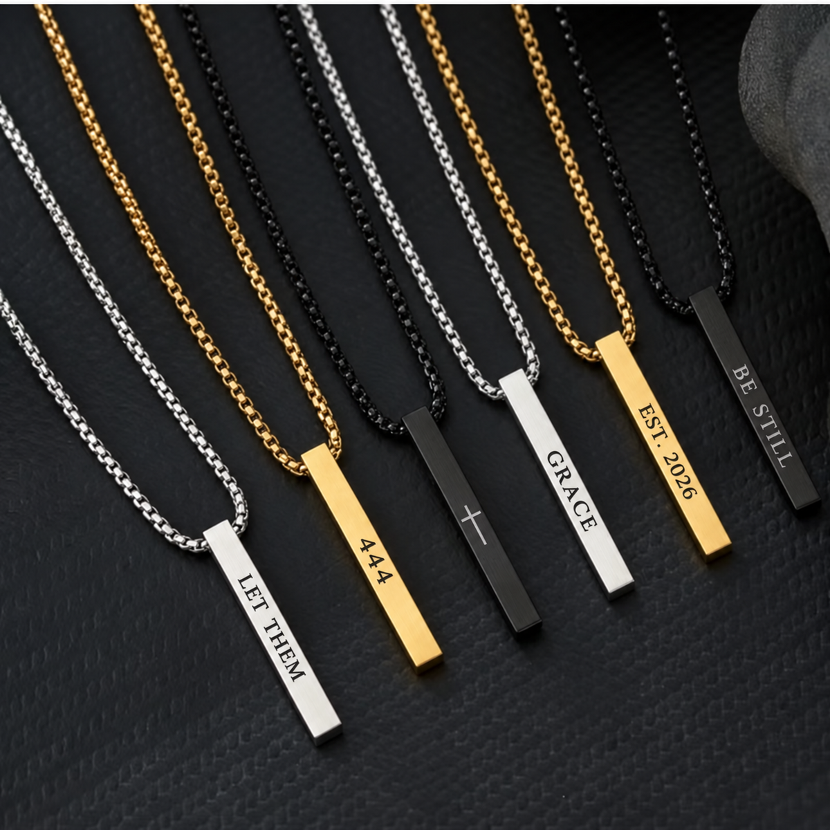 Custom Engraved Bar Necklace
